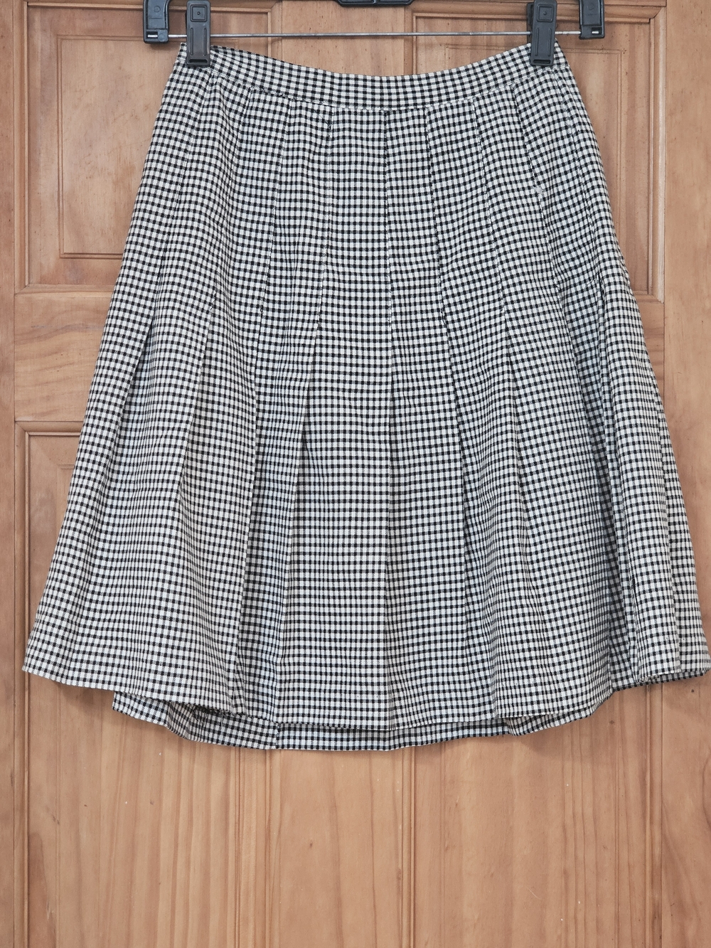 Briggs New York Black & White Plaid Gingham Pleated Women's Mini Skirt, Size 6